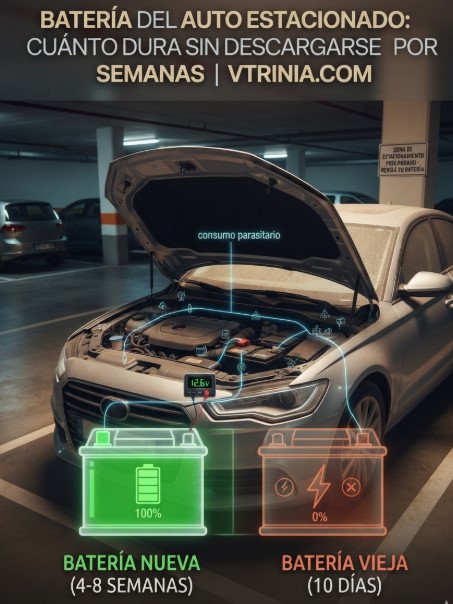 Batería del auto estacionado por semanas